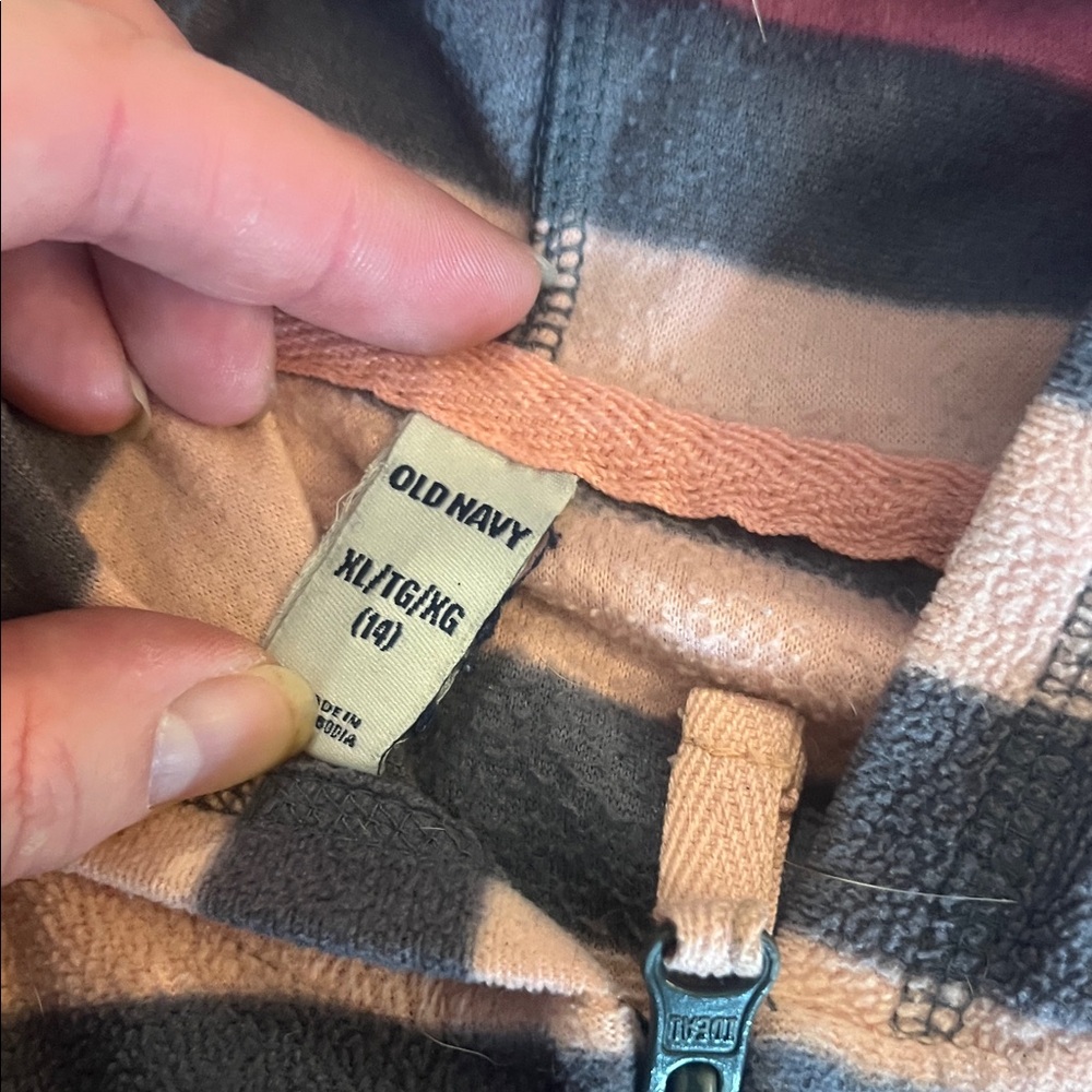 Old Navy Multicolor Striped Hoodie - Picture 2 of 2